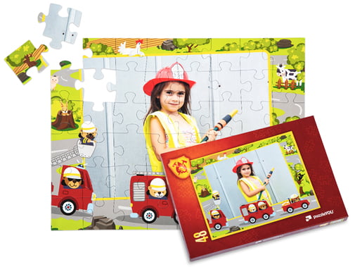 Assembled fire brigade puzzle