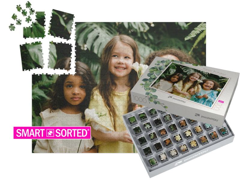 SMART SORTED 1000-piece custom photo puzzle with personalized box